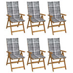 VIDAXL Chaises pliables de jardin lot de 6 avec coussins Bois d'acacia