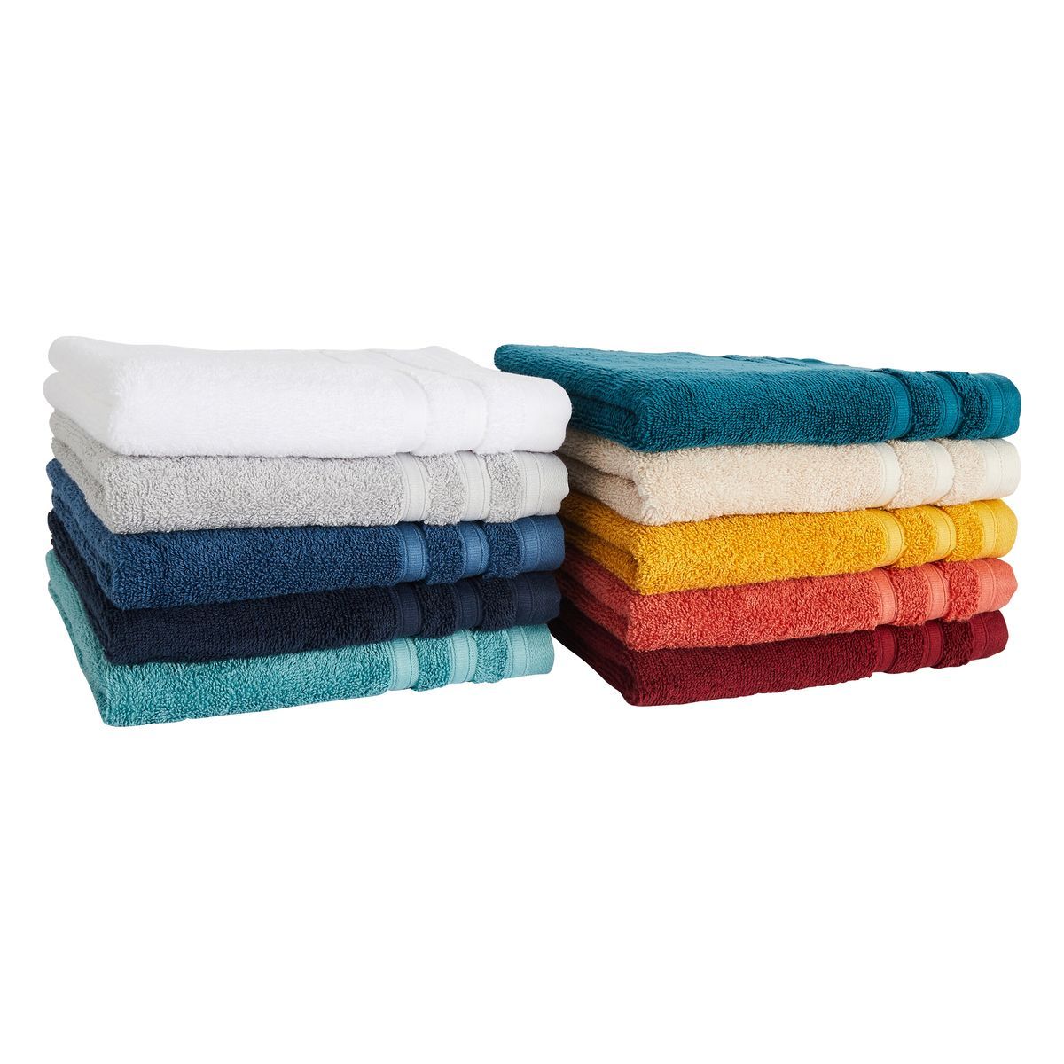 ACTUEL  Serviette de toilette unie en coton bouclé 500 gr/m2