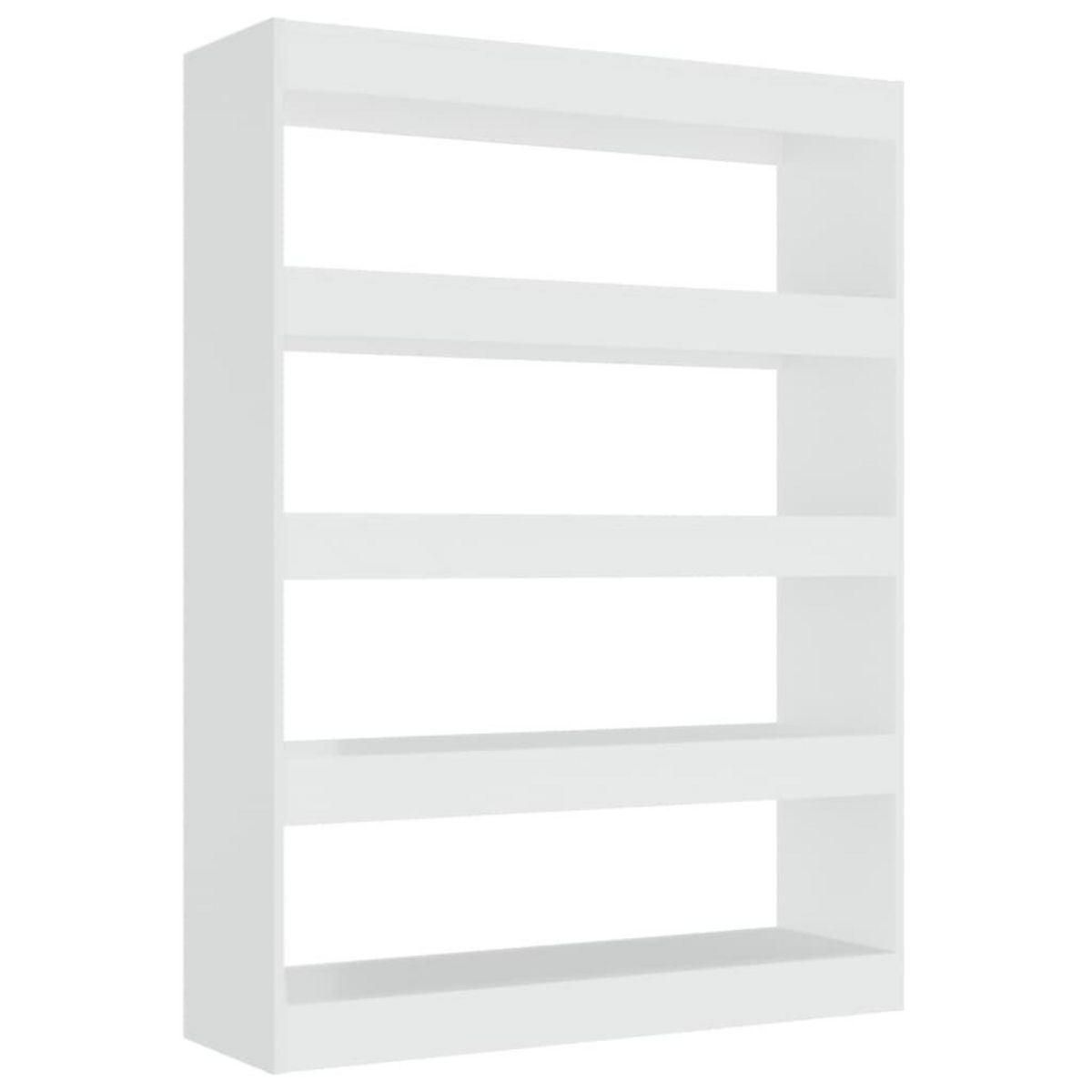 VIDAXL Bibliotheque/Separateur de piece Blanc brillant 100x30x135 cm