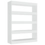 Voir la diapositive 2 : VIDAXL Bibliotheque/Separateur de piece Blanc brillant 100x30x135 cm