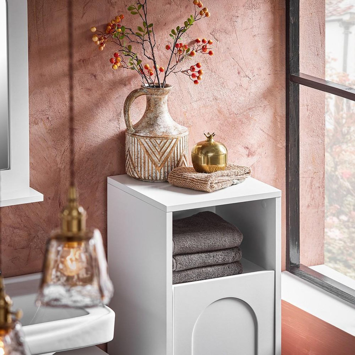 SOBUY SoBuy - Meuble De Buanderie à une porte - Blanc - 30x30x97cm - Moderne - BZR161-W