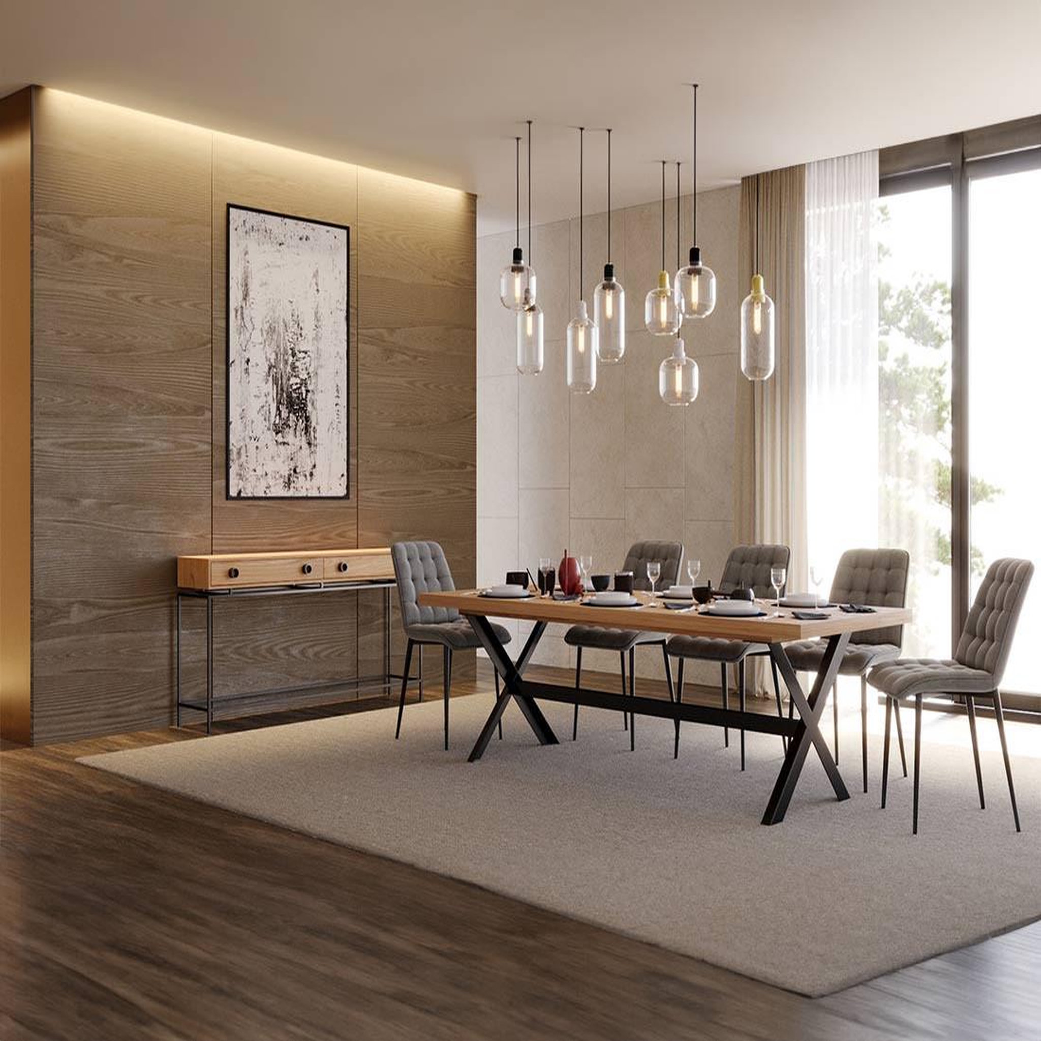 Voir la diapositive 6 : LISA DESIGN Giocoso - table à manger extensible - effet bois et métal - 4 à 10 personnes