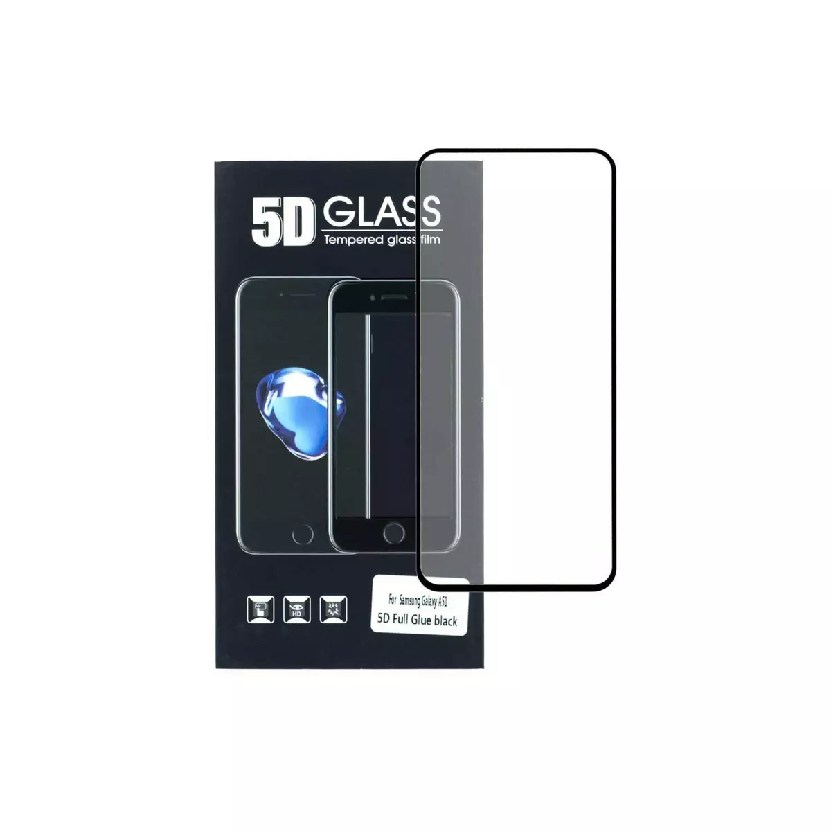amahousse Vitre Galaxy A51 (4G et 5G) bords noirs de protection d'écran en verre trempé