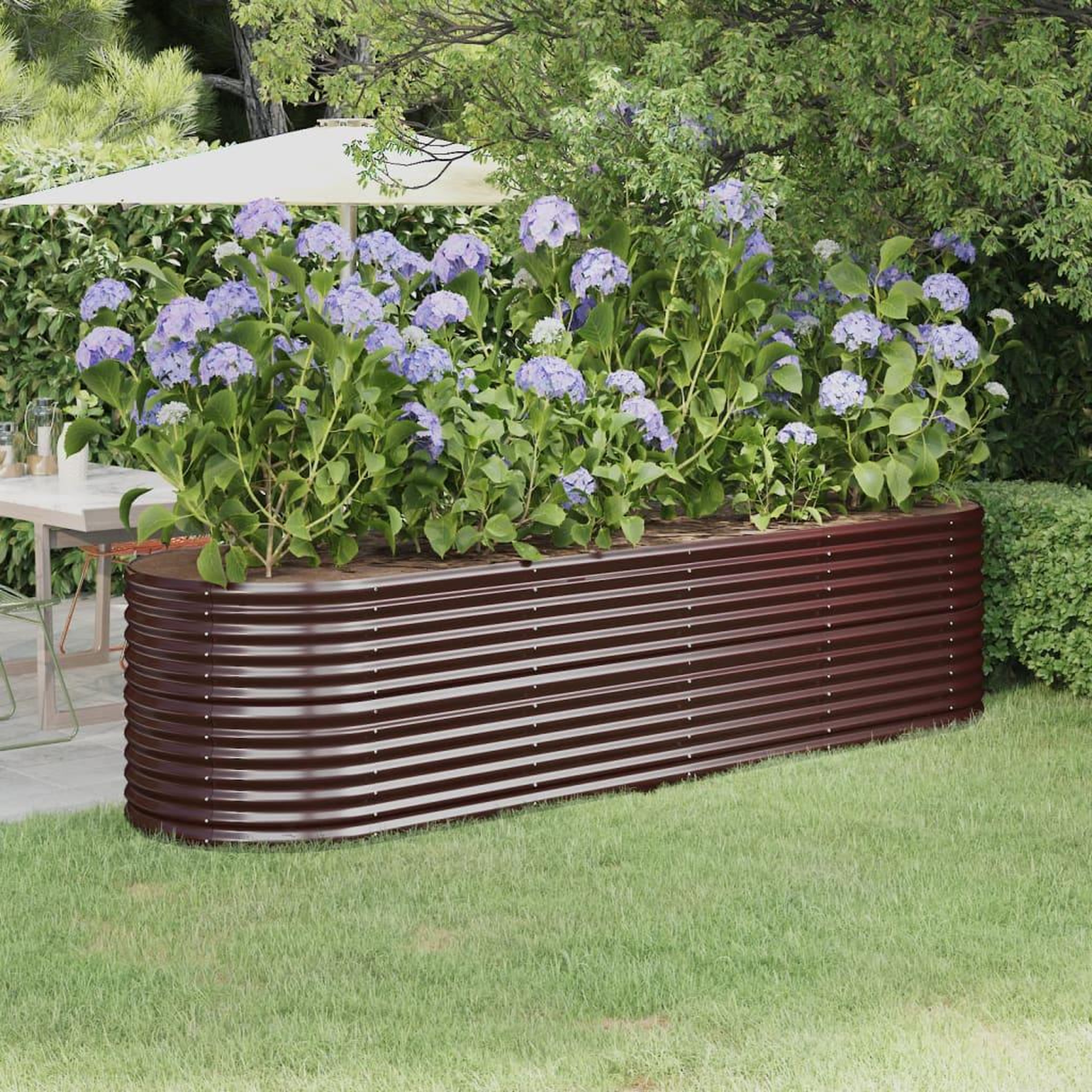 Voir la diapositive 1 : VIDAXL Lit sureleve de jardin Acier enduit de poudre marron