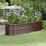VIDAXL Lit sureleve de jardin Acier enduit de poudre marron