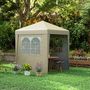 Voir la diapositive 4 : OUTSUNNY Tonnelle de jardin pliante pop-up réglable anti-UV 30+ 4 sacs lestage sac de transport beige