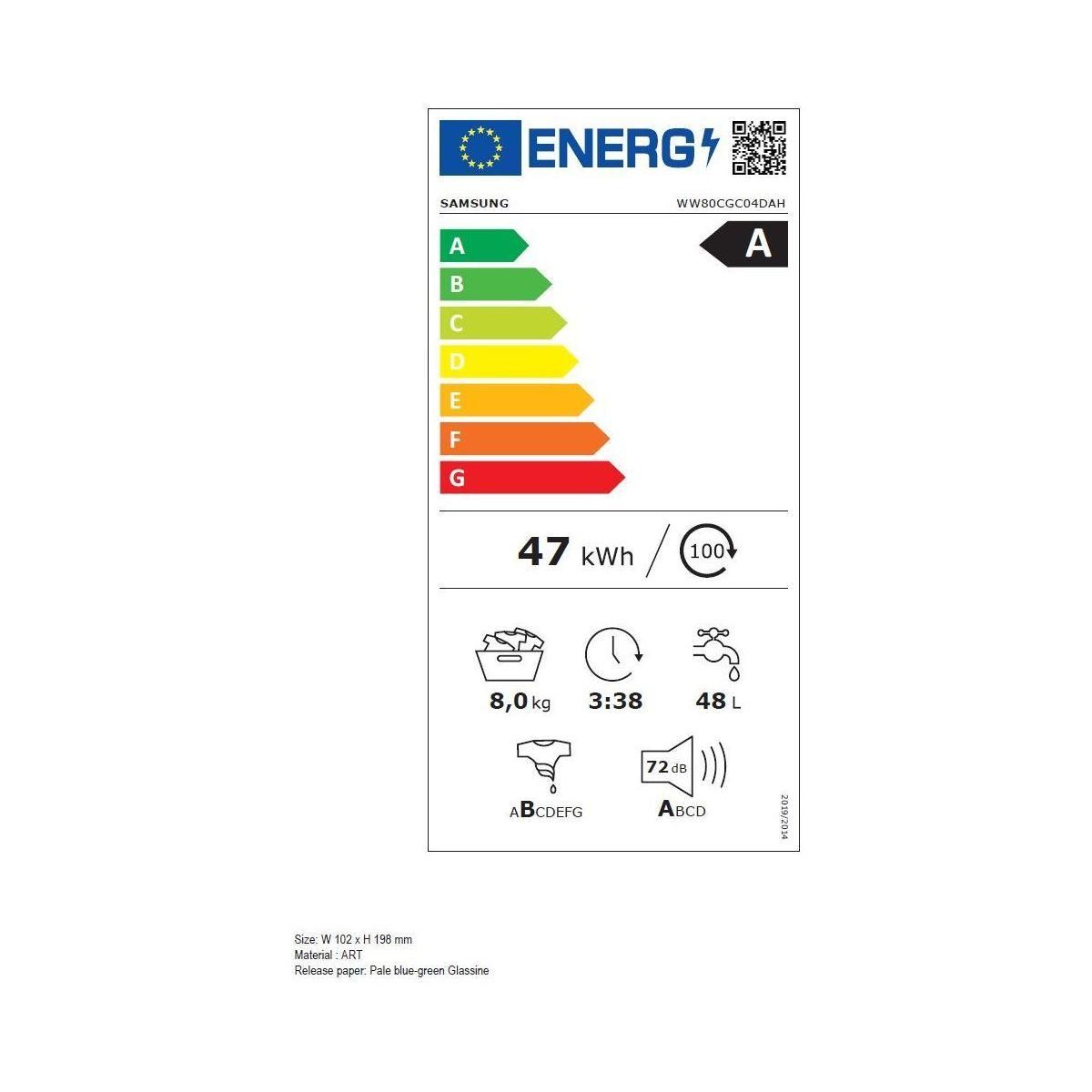 Samsung Lave linge hublot WW80CGC04DAH