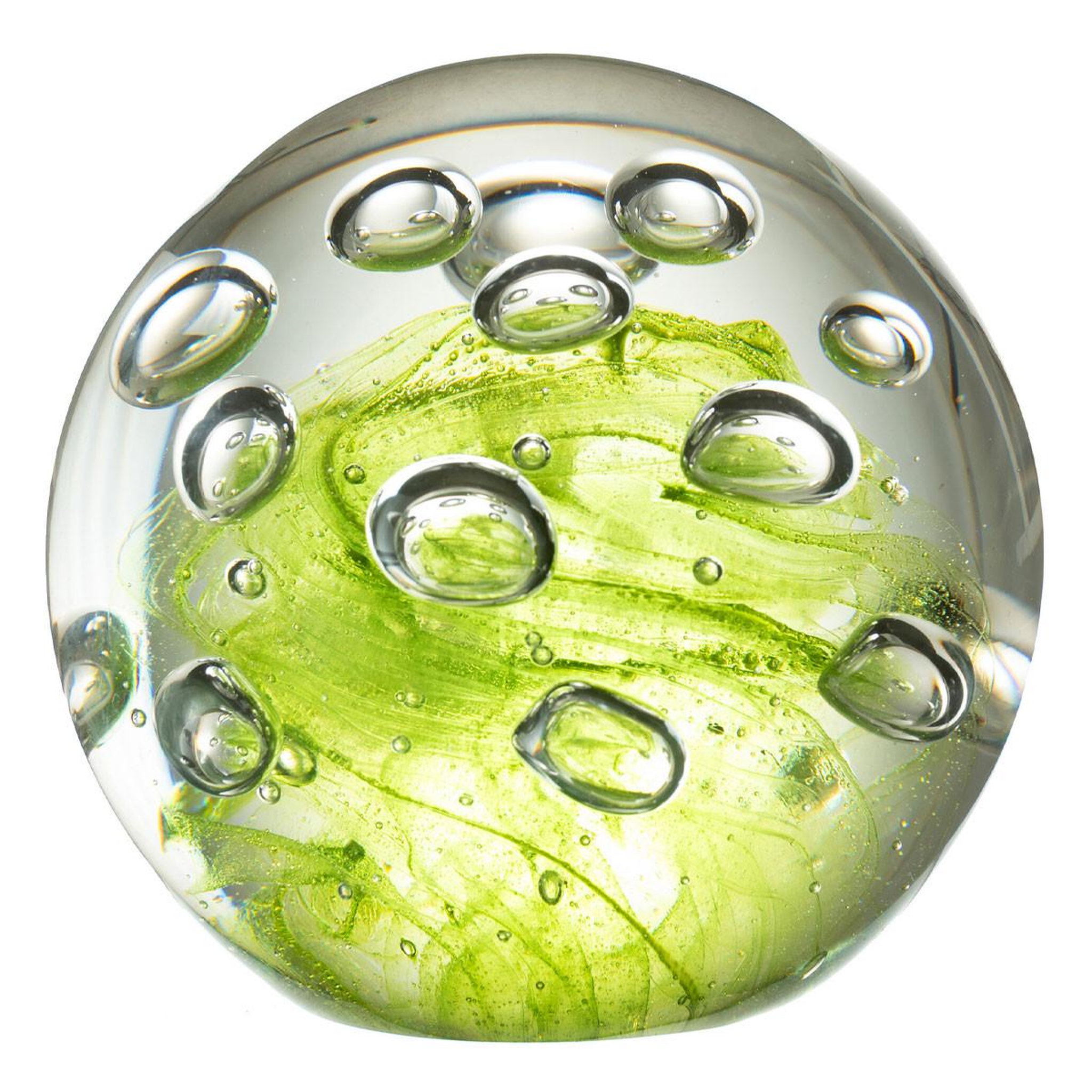 J-LINE Presse-papier déco en verre  bulles  12cm vert