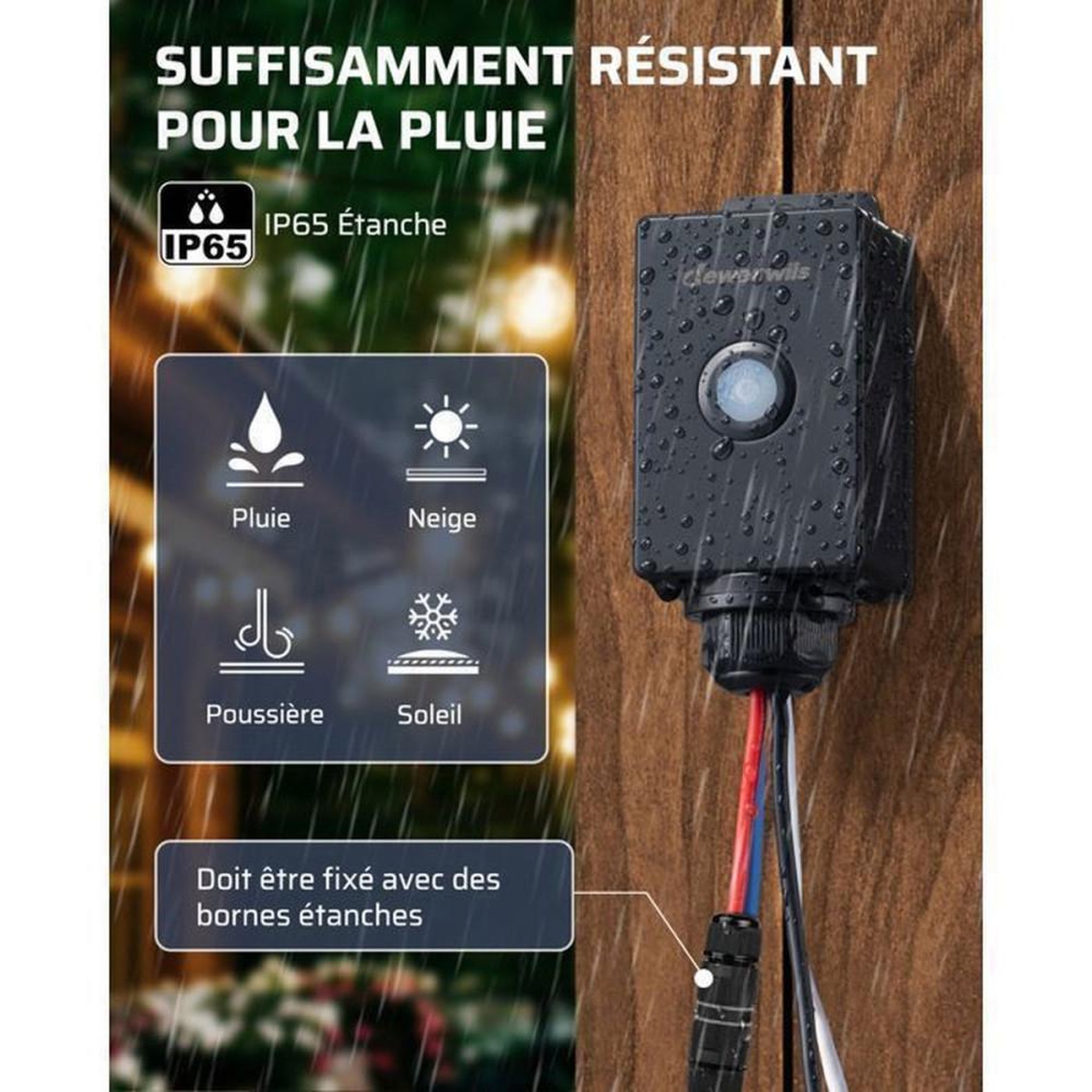 Voir la diapositive 4 : Kit interrupteur sans fil IP65 1 récepteur 30 m 433,92 MHz pour extérieur/intérieur, commande ON/OFF, charge max 3000 W, courant 15 A