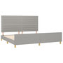 Voir la diapositive 4 : VIDAXL Cadre de lit sans matelas gris clair 200x200 cm tissu