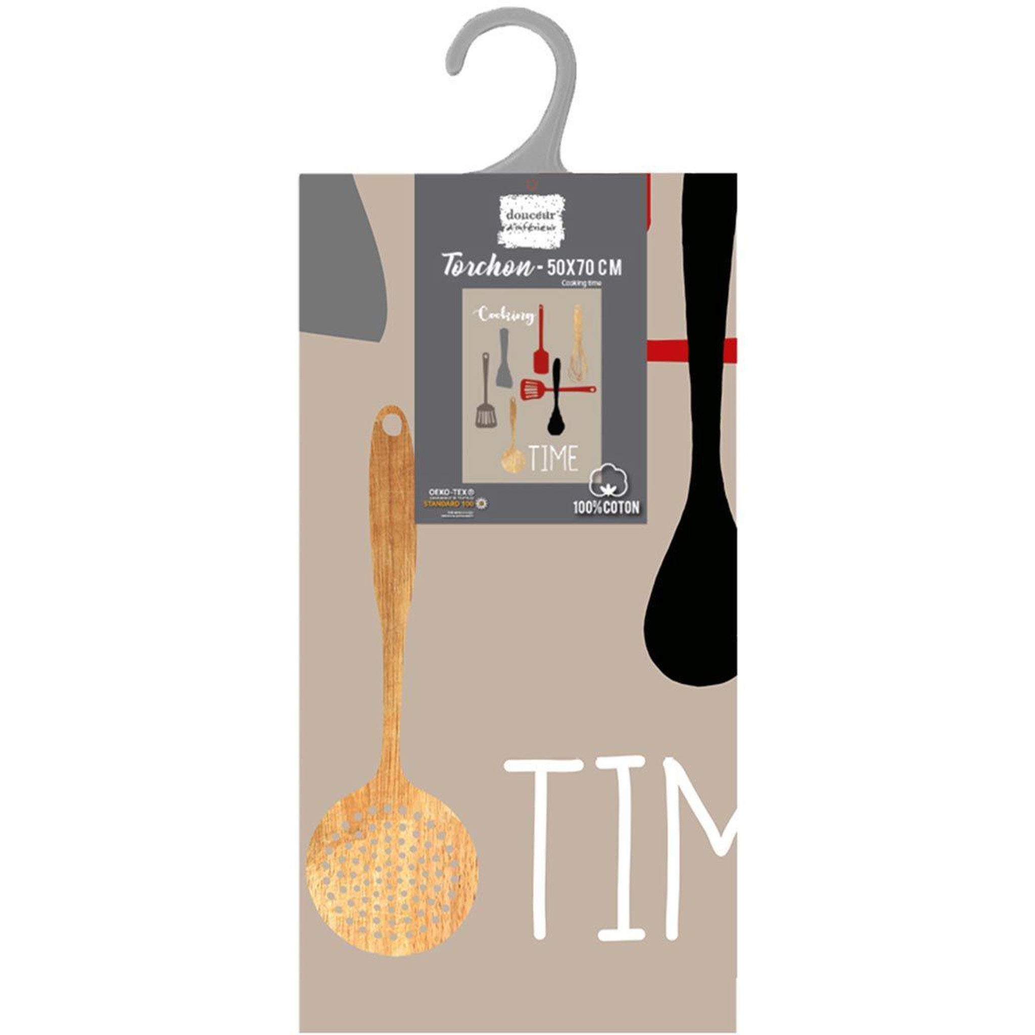 Voir la diapositive 5 : Douceur d'Intérieur Torchon de cuisine  cooking time  50x70cm beige