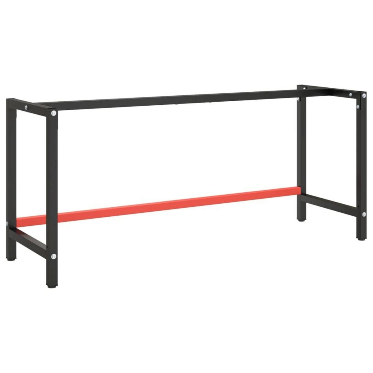 VIDAXL Cadre de banc de travail Noir et rouge mat 180x57x79 cm Metal