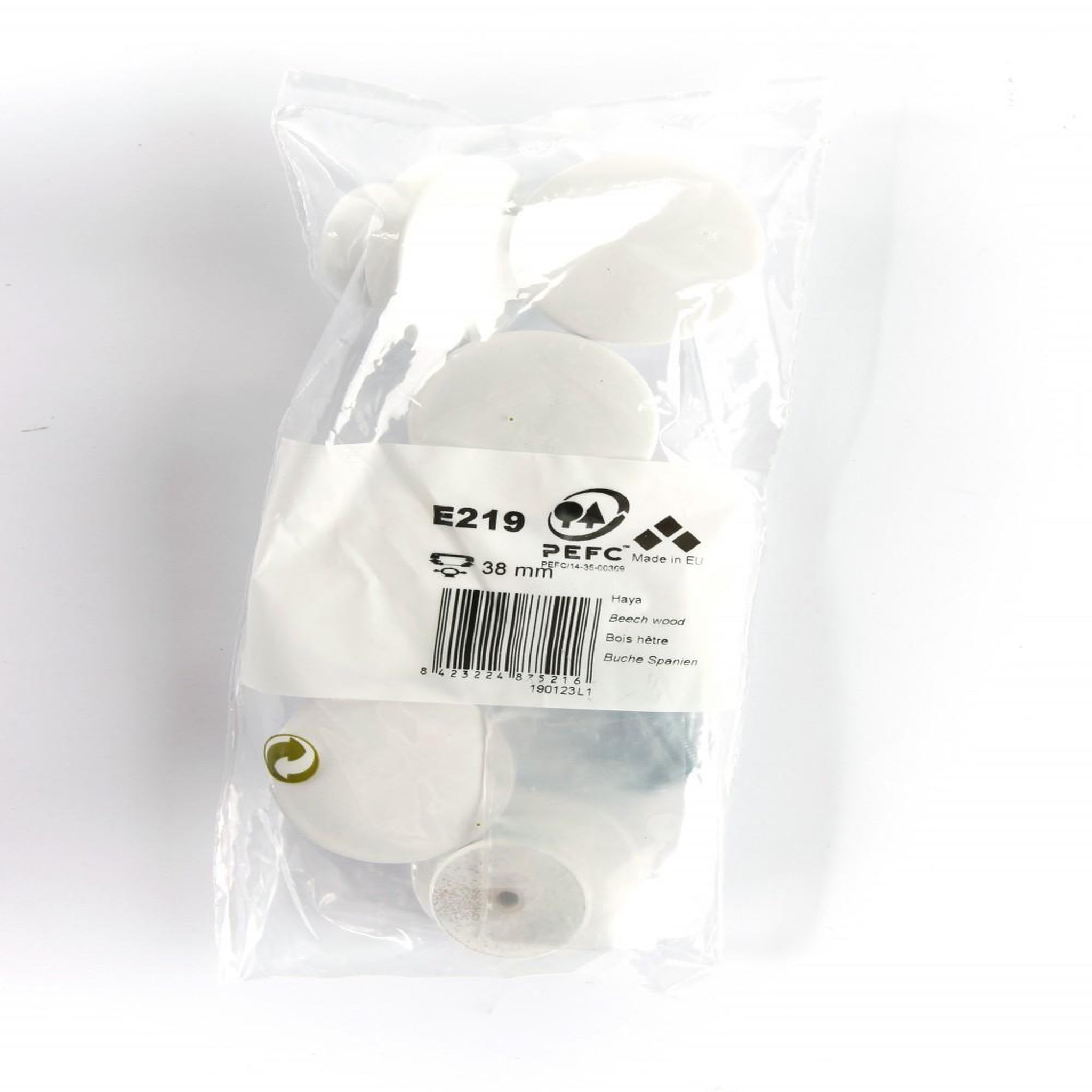 CENTRALE BRICO Lot de 6 boutons de meuble Rond bois laquée H.22 x l.39 x P.39 mm