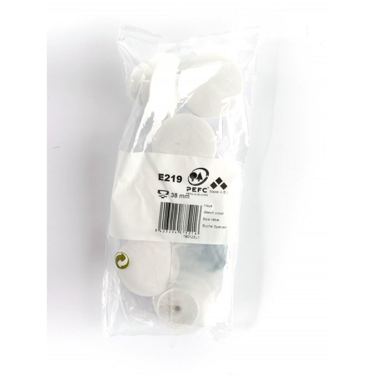 CENTRALE BRICO Lot de 6 boutons de meuble Rond bois laquée H.22 x l.39 x P.39 mm