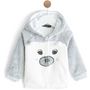 Voir la diapositive 1 : IN EXTENSO Sweat peluche zippé à capuche ourson nouveau né garçon