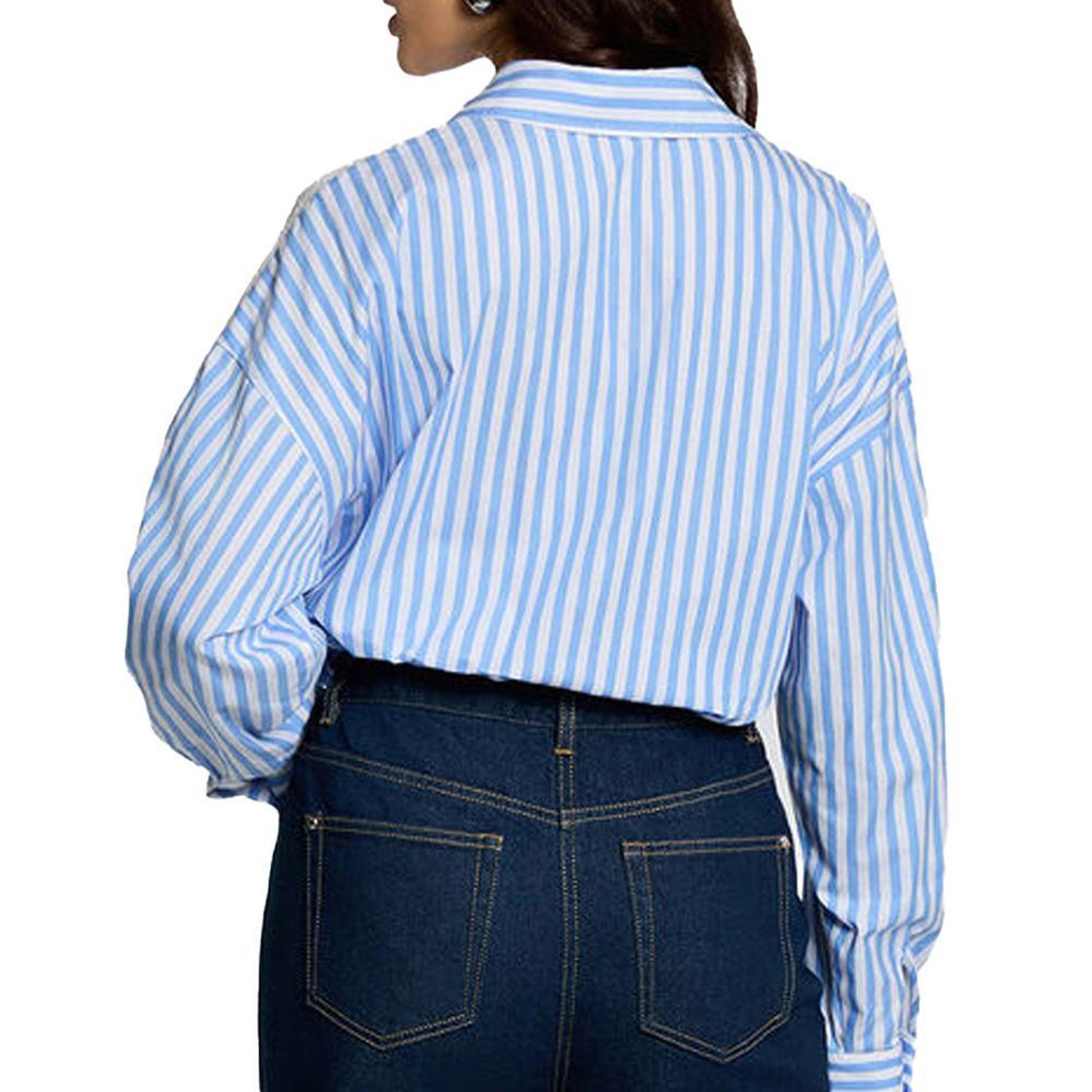 Voir la diapositive 2 : MORGAN Chemise Bleu à Rayures Femme Morgan CARAY