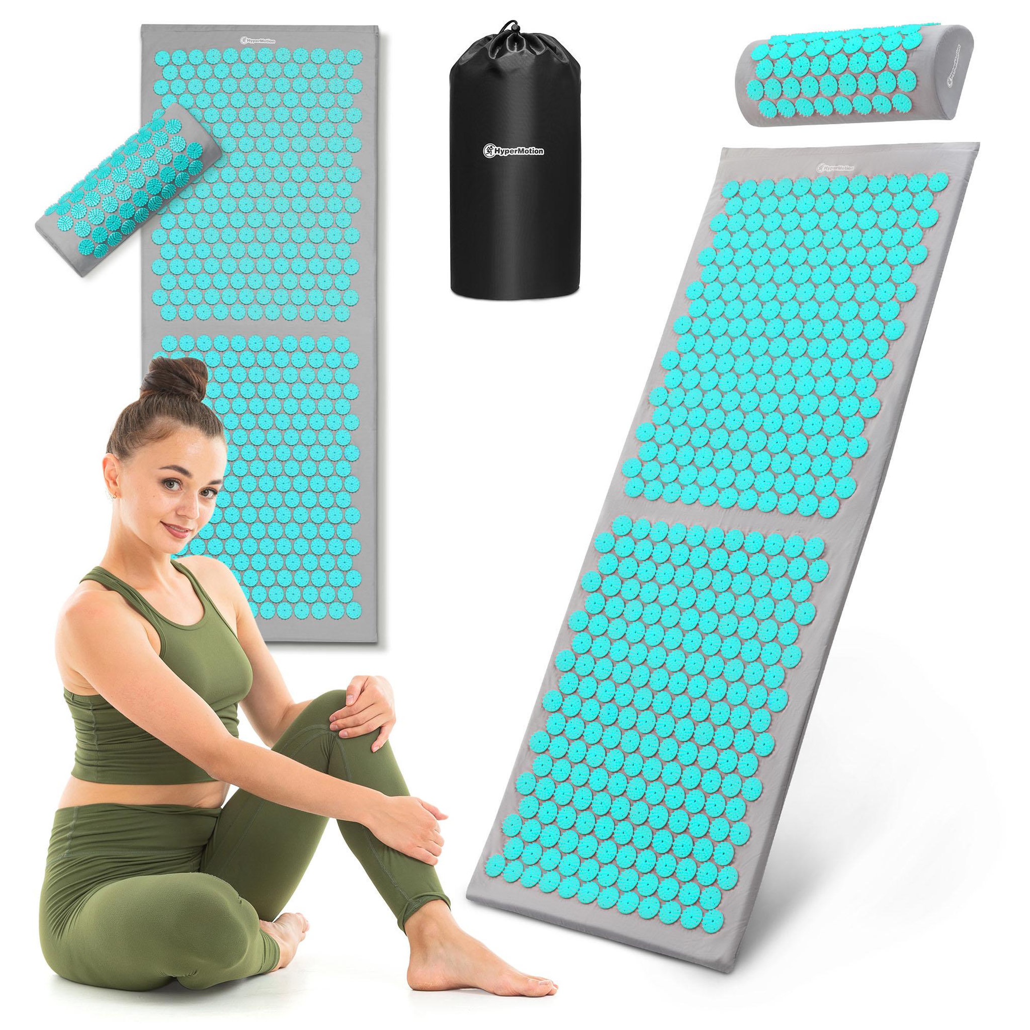 HYPERMOTION Kit Acupression XL HyperMotion Tapis 130 cm Coussin Housse Gris Menthe Adulte