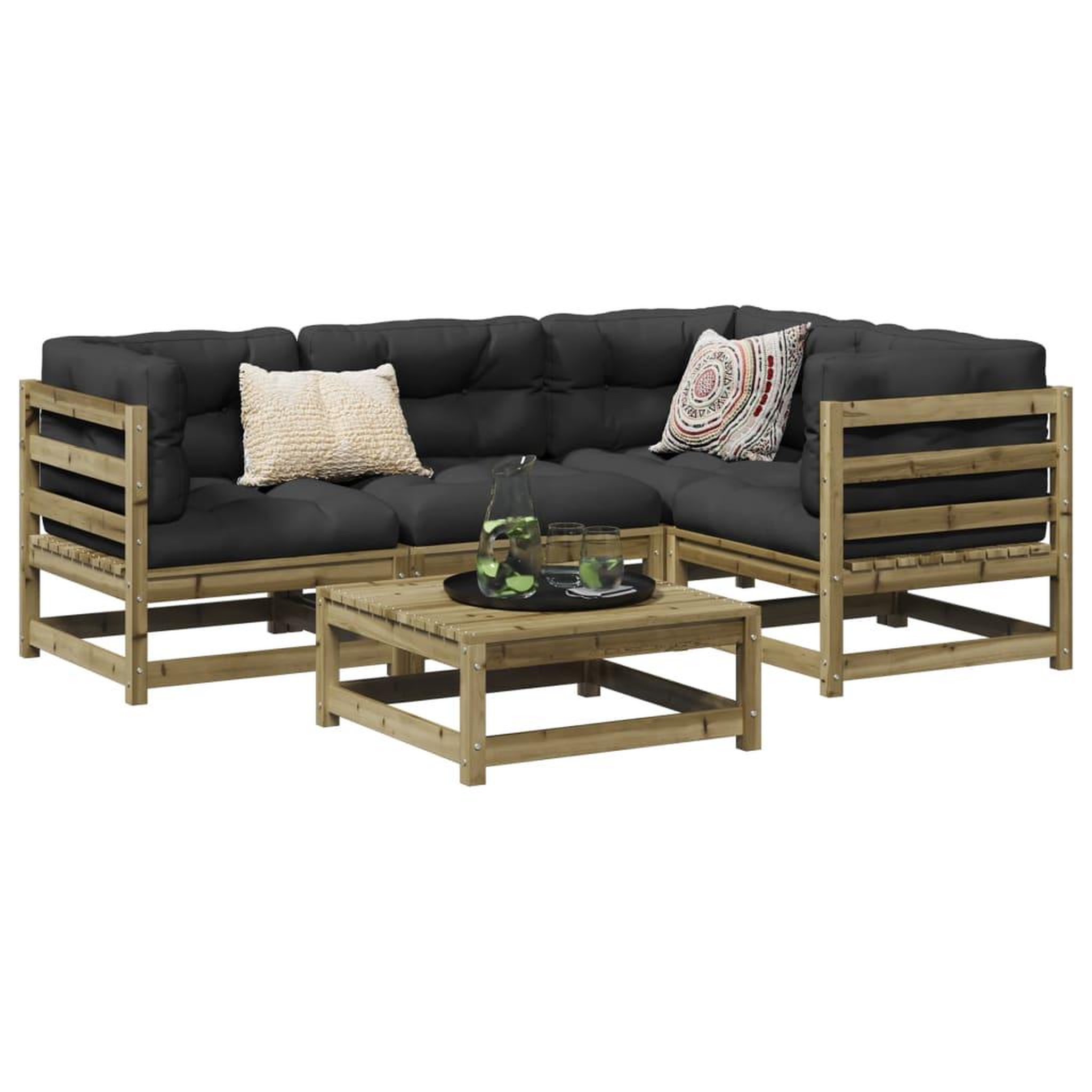 VIDAXL Salon de jardin 5 pcs bois de pin impregne