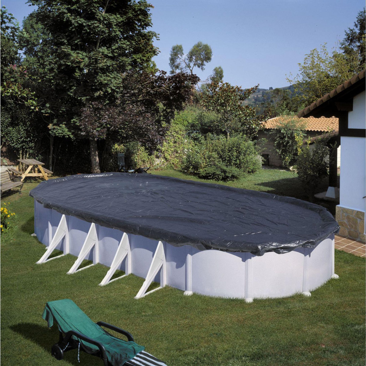 GRE Bâche d'hiver pour piscine - L610xl410cm - 120g/m²