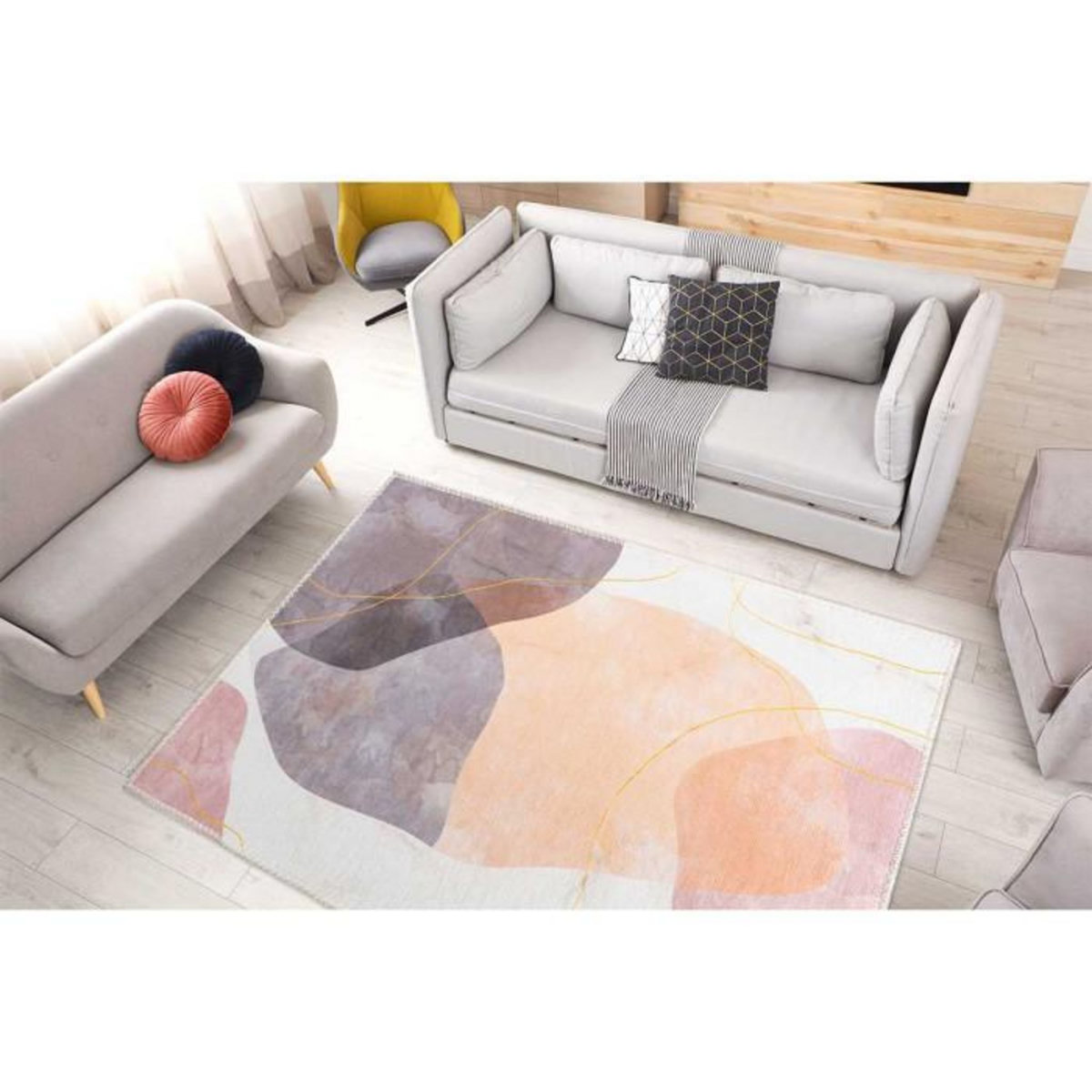 Paris Prix Tapis Tissé à Poils Plats  Picassa III  Multicolore