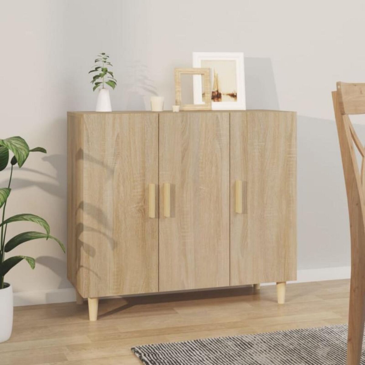 VIDAXL Buffet chêne sonoma 90x34x80 cm bois d ingénierie