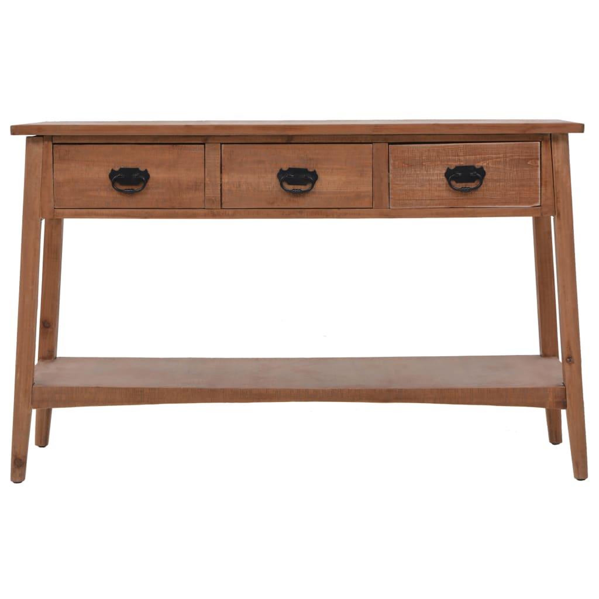 Voir la diapositive 2 : VIDAXL Table console bois de sapin massif 126 x 40 x 77,5 cm marron