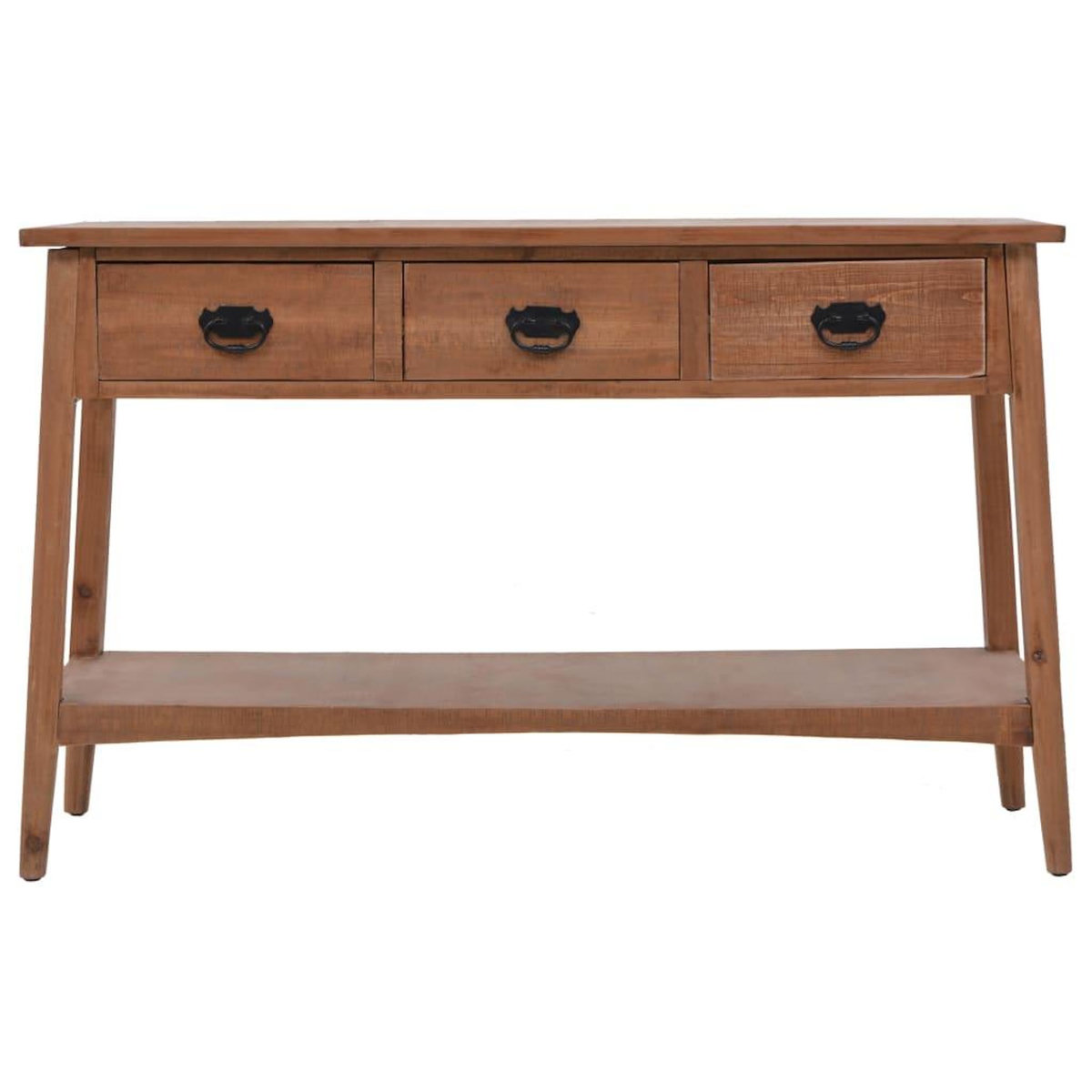 VIDAXL Table console bois de sapin massif 126 x 40 x 77,5 cm Marron