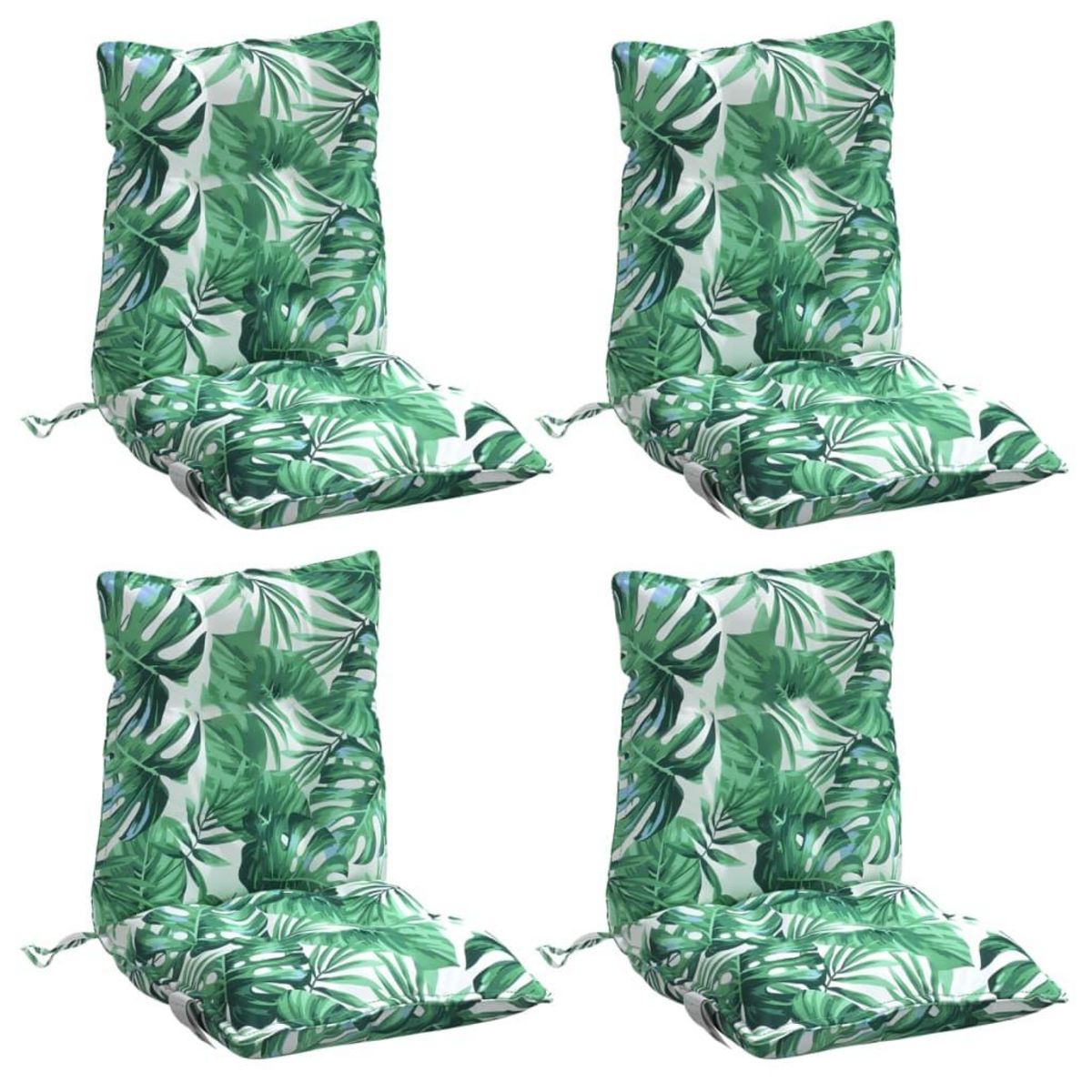 VIDAXL Coussins de chaise a dossier bas lot de 4 modele de feuille