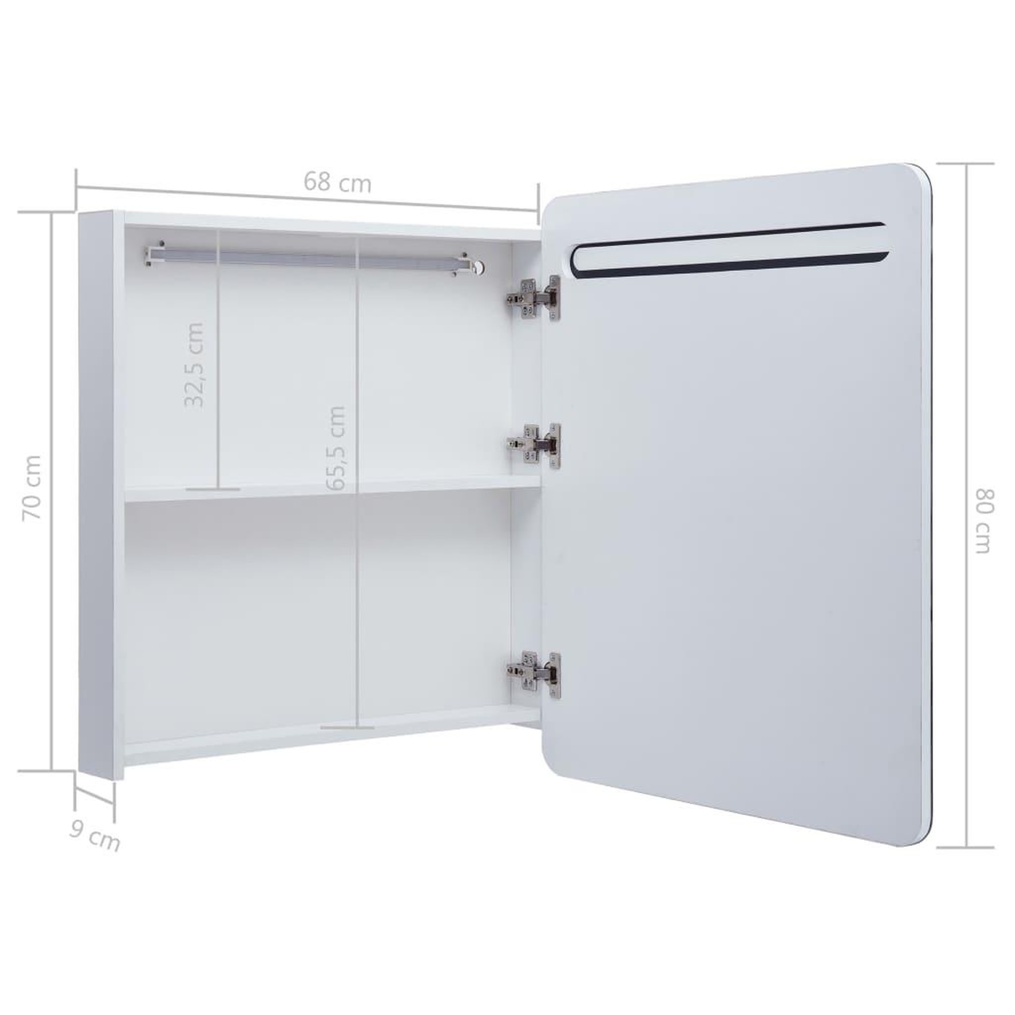 Voir la diapositive 6 : VIDAXL Armoire de salle de bain a miroir led 68x9x80 cm