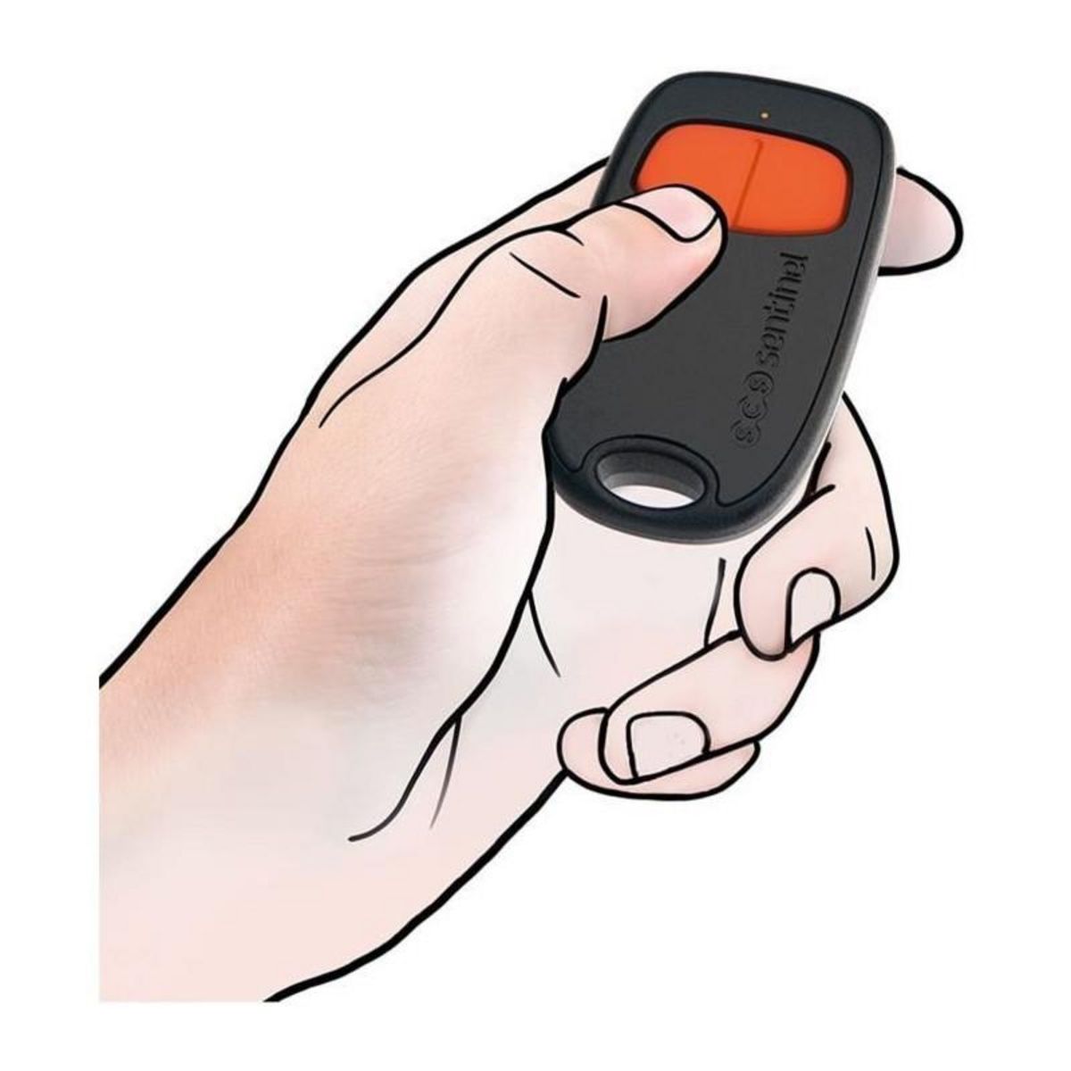 SCS SENTINEL Télécommande 2 canaux - SCS SENTINEL - SimplyControl - Orange, portée 40m, fréquence 433.92 MHz, pile lithium CR2032 incluse