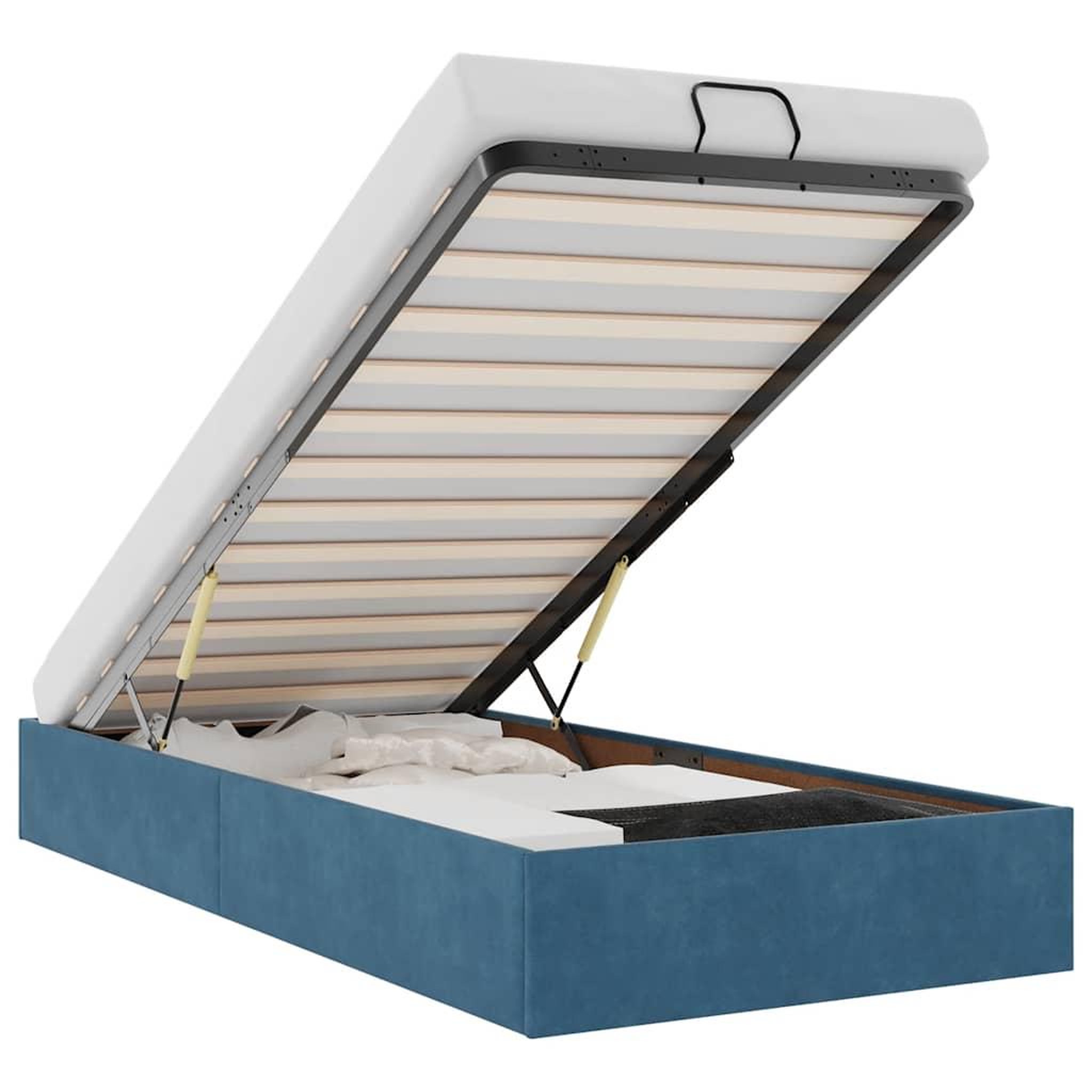 Voir la diapositive 2 : VIDAXL Cadre de lit ottoman sans matelas bleu fonce 100x200 cm velours
