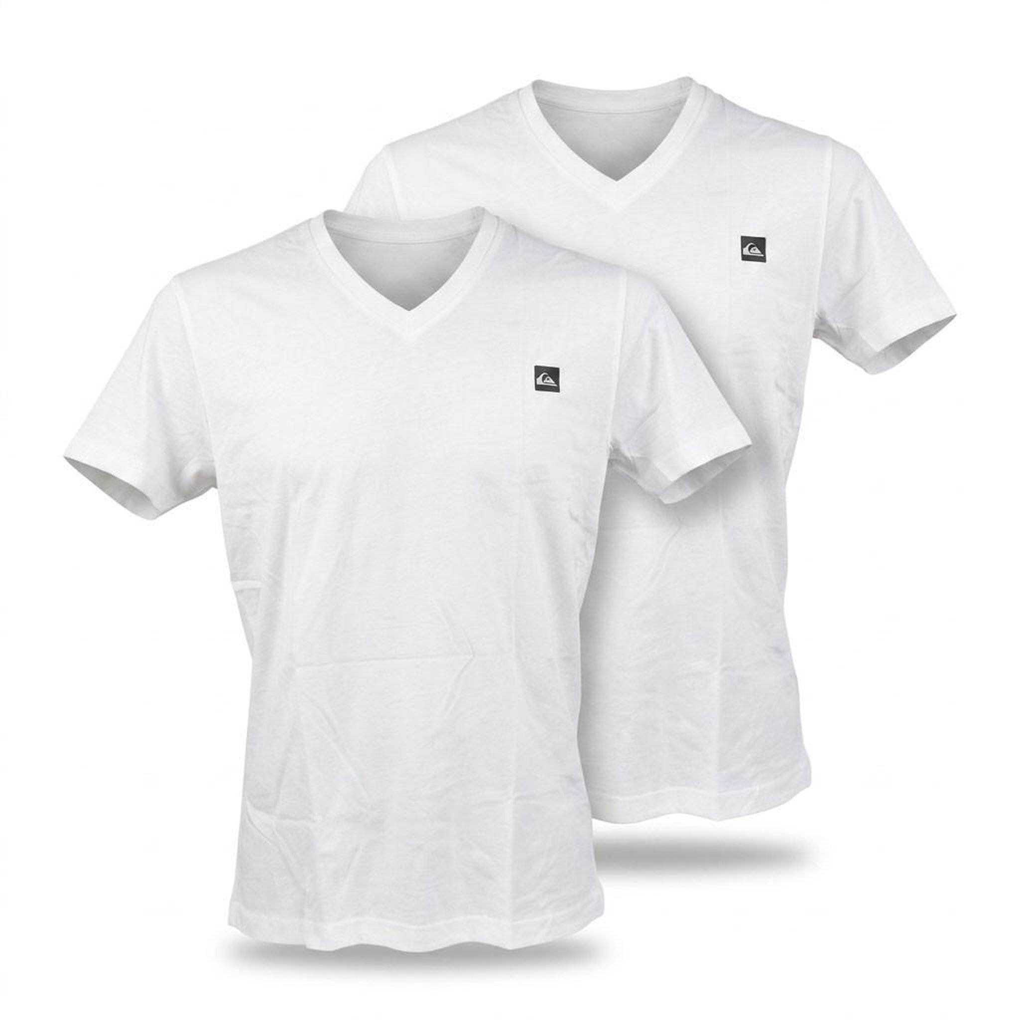 Voir la diapositive 3 : QUIKSILVER Quiksilver Pack de 2 T Shirts Homme 100% Coton Col Rond ou Col V