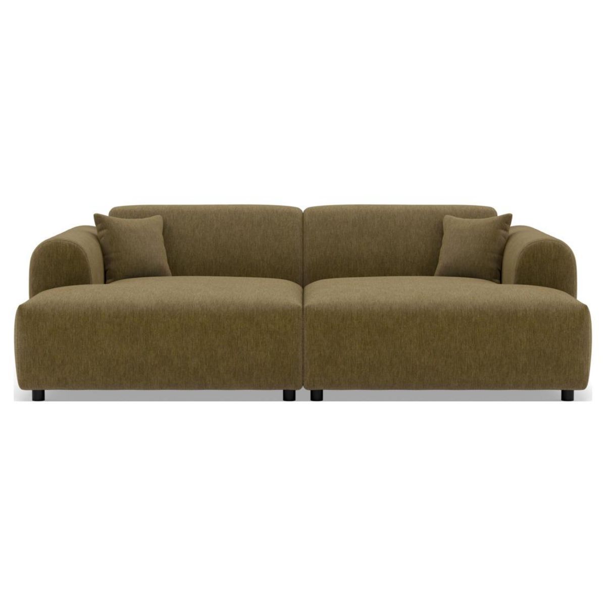 LISA DESIGN Aumance - canapé droit 4 places avec double méridienne assise profonde en velours texturé