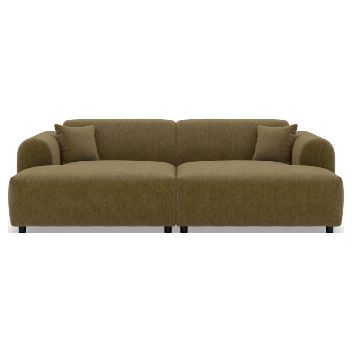 LISA DESIGN Aumance - canapé droit 4 places avec double méridienne assise profonde en velours texturé