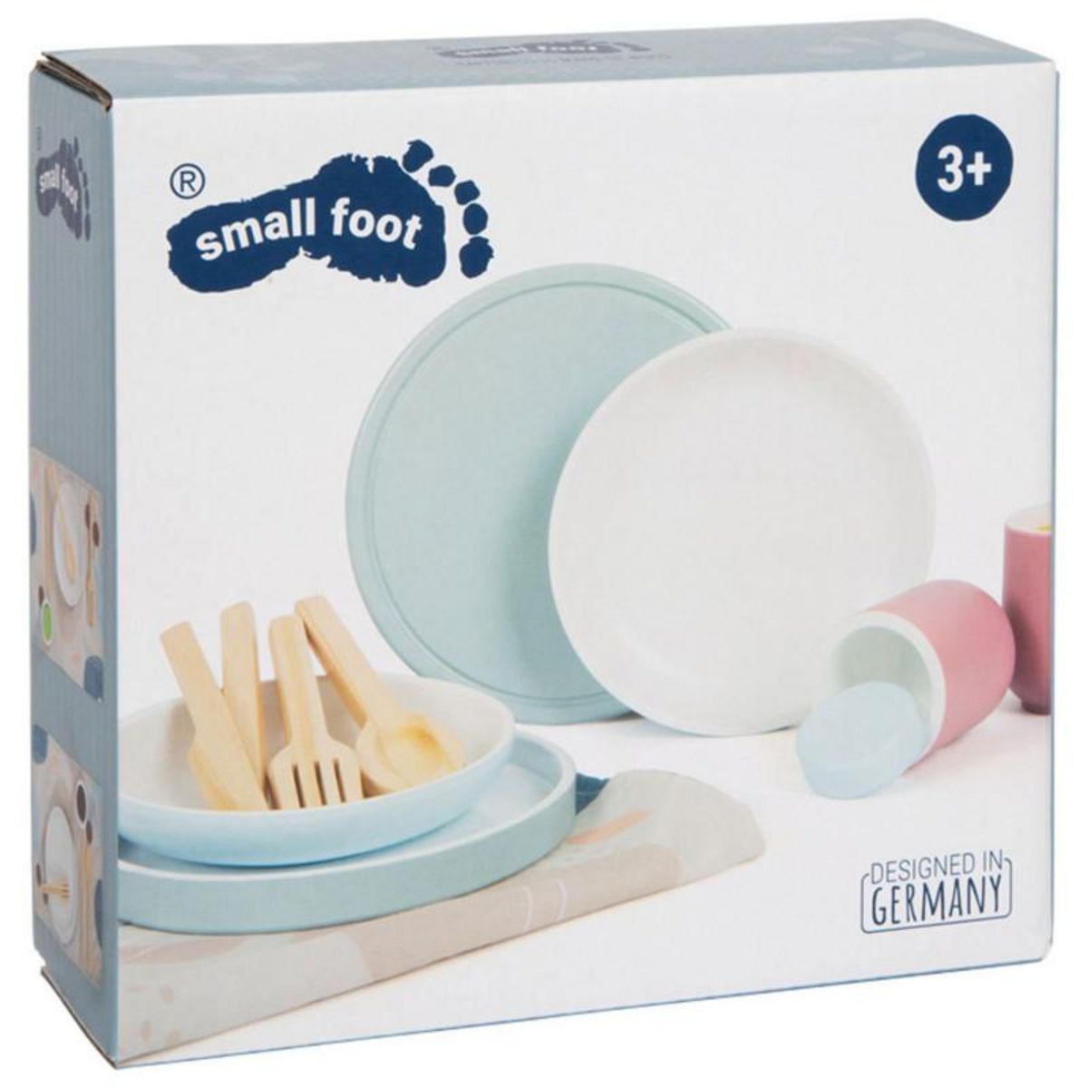 SMALL FOOT Small Foot - Wooden Cutlery Set with Placemats, 15pcs. 12245