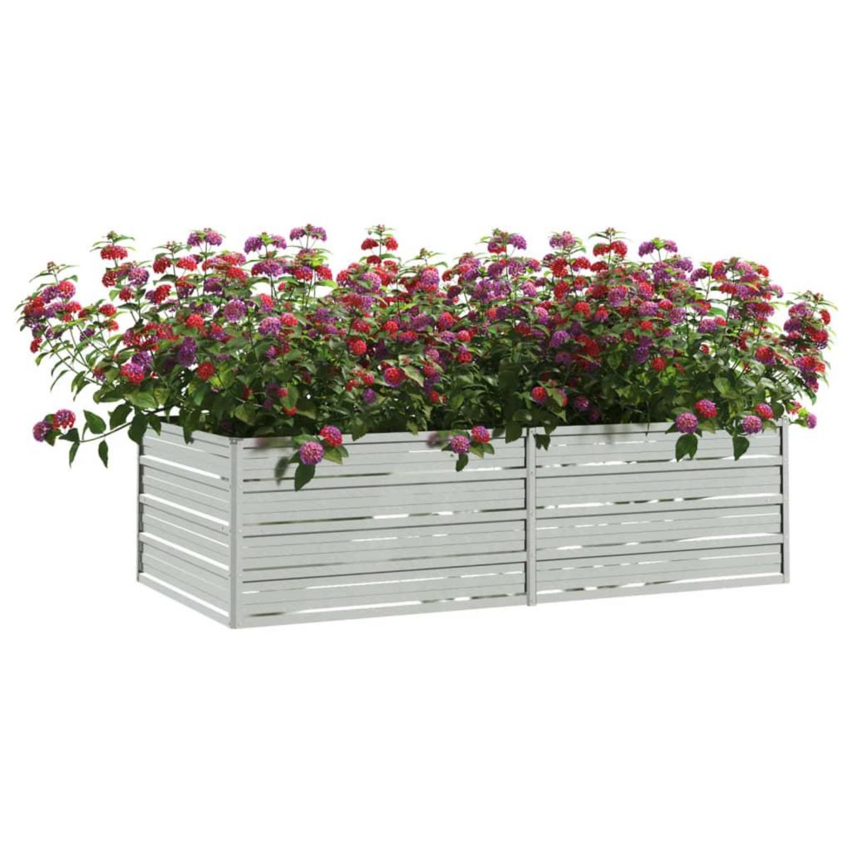 VIDAXL Lit sureleve de jardin 160x80x45 cm Acier galvanise Argente