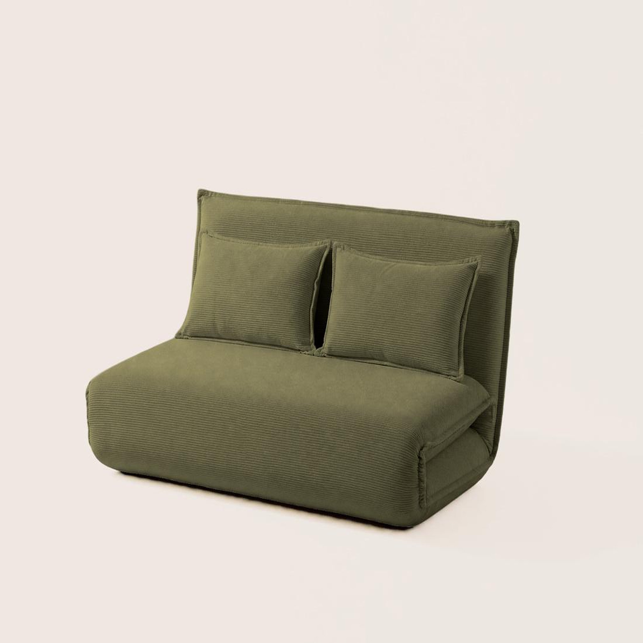 Voir la diapositive 3 : BEST MOBILIER Candice - banquette 2 places convertible clic-clac en velours côtelé