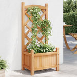 VIDAXL Jardiniere avec treillis marron bois massif de sapin