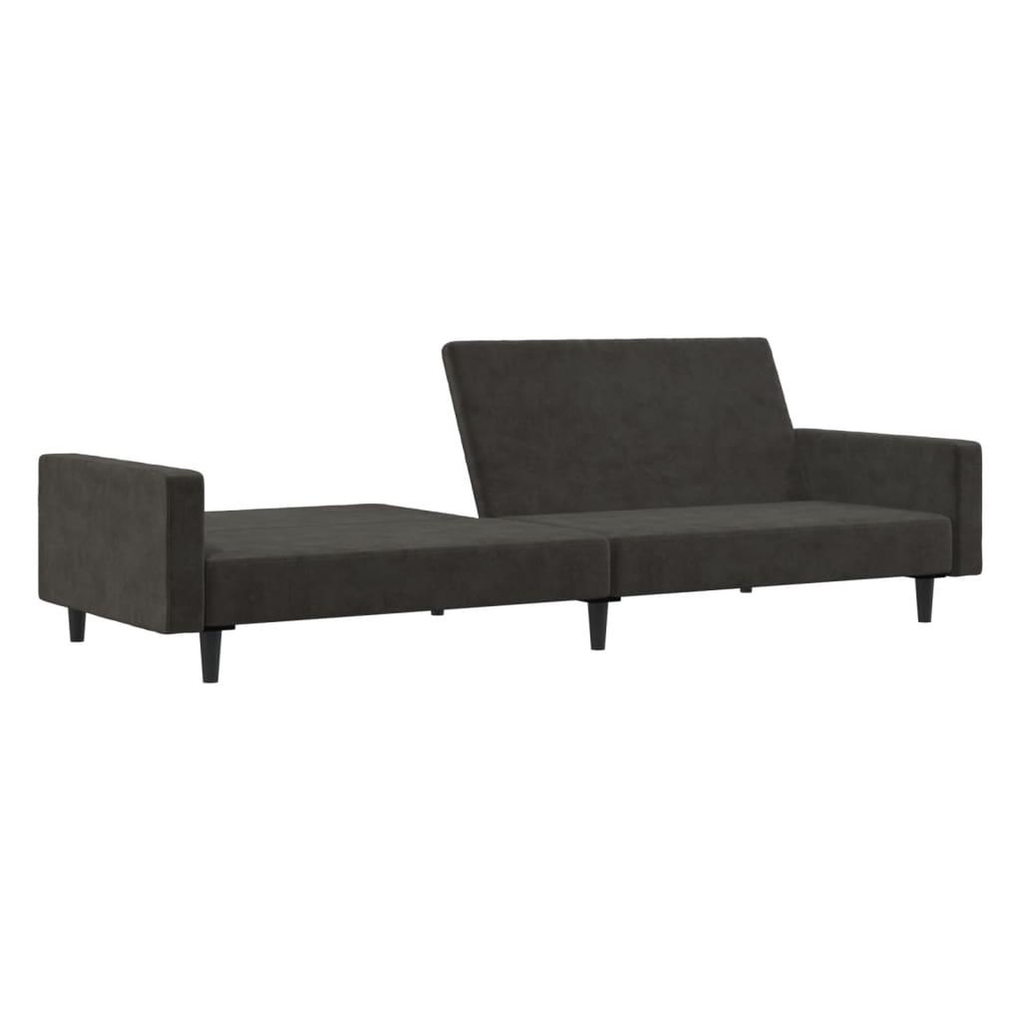 Voir la diapositive 4 : VIDAXL Canape-lit a 2 places gris fonce velours