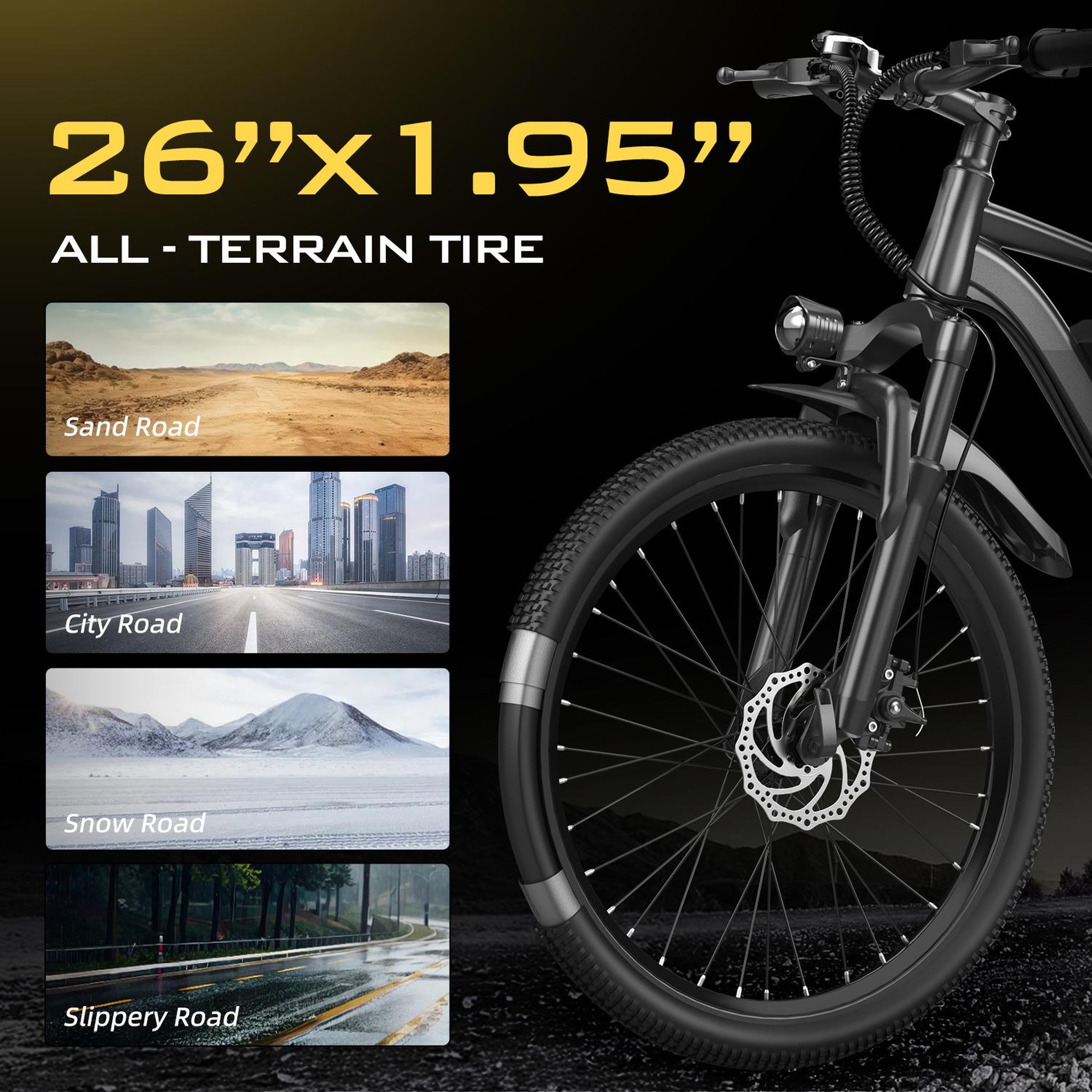Voir la diapositive 5 : MAIRIDE Vélo Électrique 26" Mairide Q7, 36V 10Ah, 7 Vitesses, noir