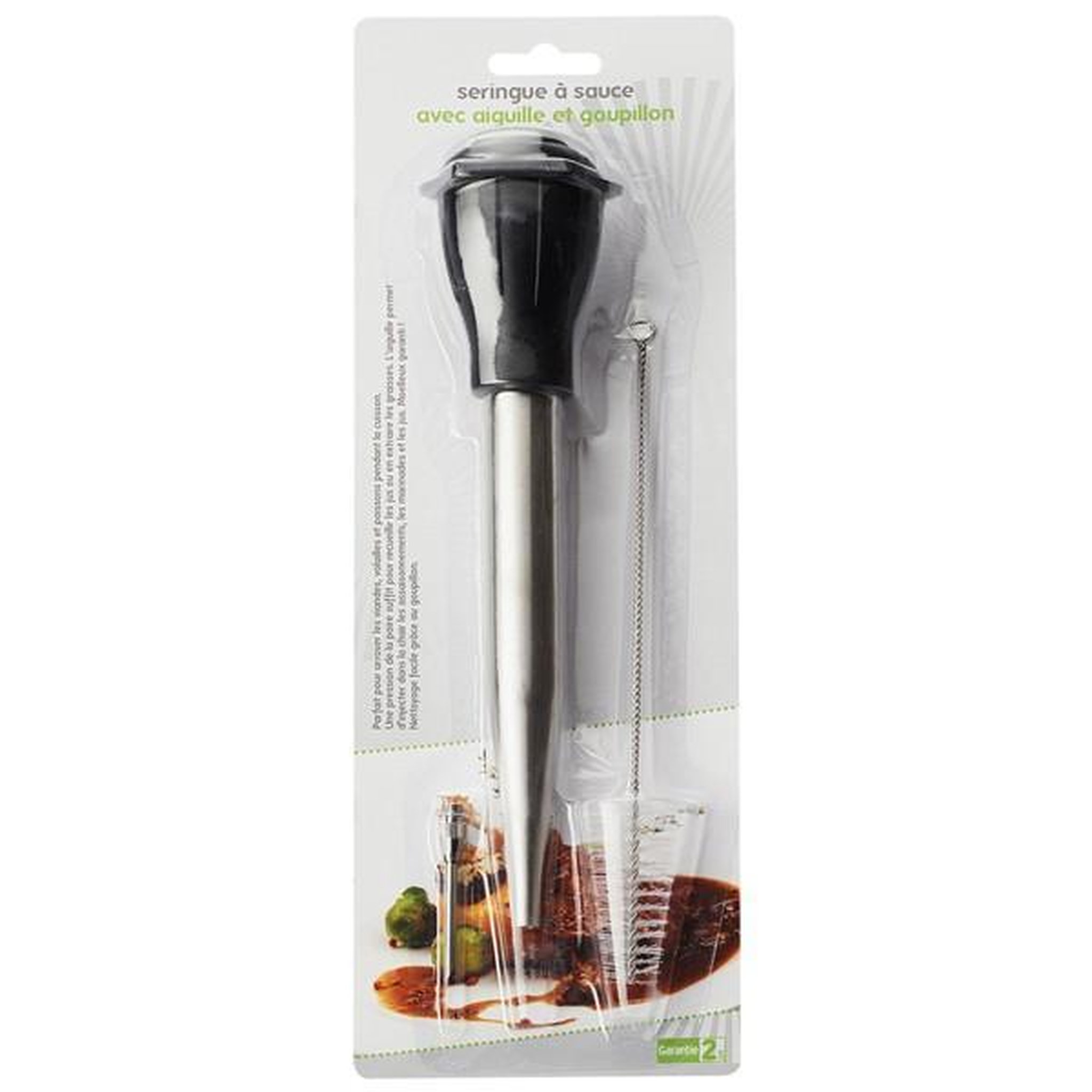 Chevalier Diffusion Seringue à sauce en inox avec aiguille et goupillon