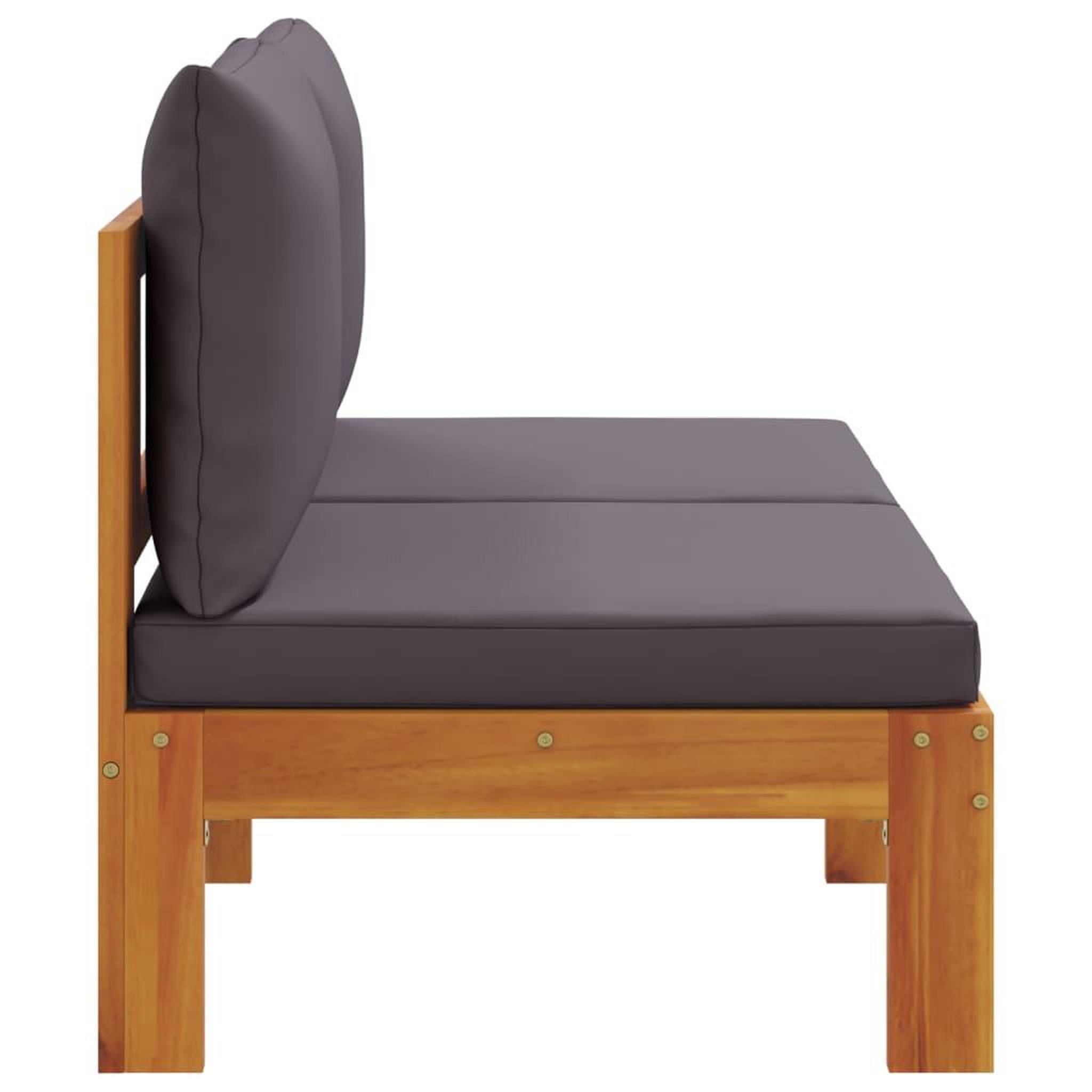 Voir la diapositive 5 : VIDAXL Canape de jardin sans accoudoirs coussins 2 places bois acacia