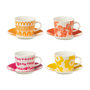 Voir la diapositive 1 : Paris Prix Lot de 4 Tasses & Sous-Tasses  Fiesta Sud  9Cl Multicolore