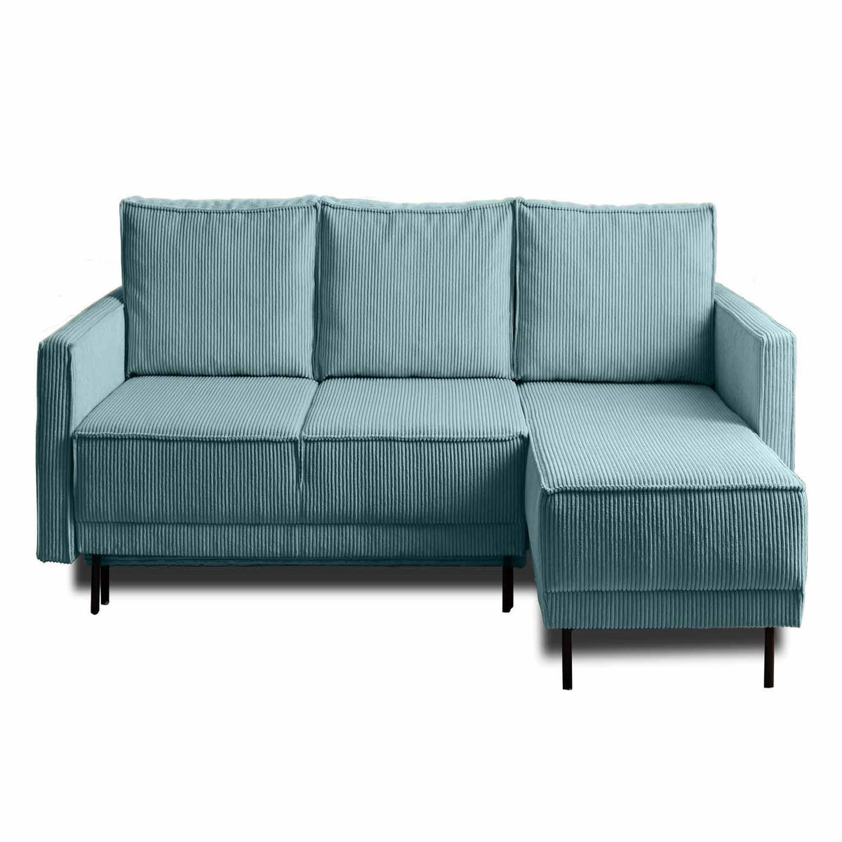 LISA DESIGN Charlie - canapé d'angle réversible - 4 places - convertible avec coffre - en velours côtelé