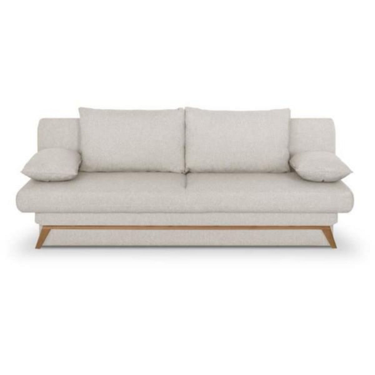 MARKET24 Banquette convertible - 3 places - NAOTO - Tissu beige - Coffre de rangement - 202 x 98 x 98 cm