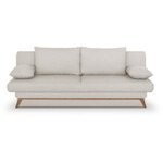 MARKET24 Banquette convertible - 3 places - NAOTO - Tissu beige - Coffre de rangement - 202 x 98 x 98 cm