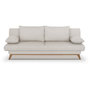 Voir la diapositive 1 : MARKET24 Banquette convertible - 3 places - NAOTO - Tissu beige - Coffre de rangement - 202 x 98 x 98 cm