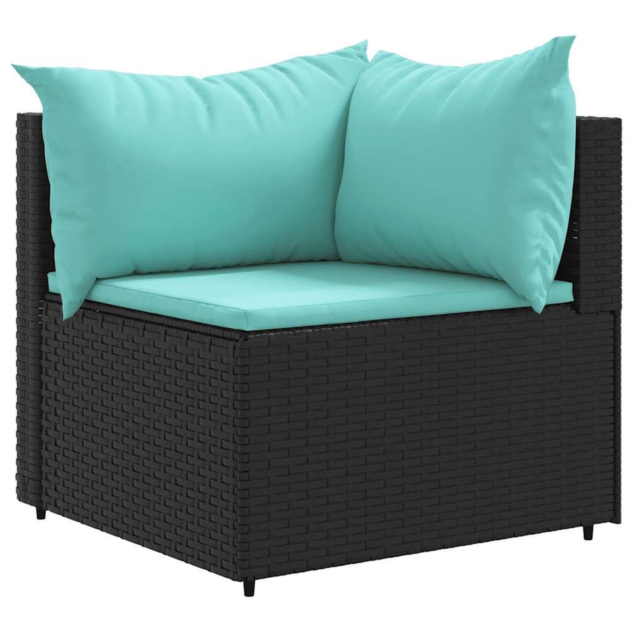 Voir la diapositive 3 : VIDAXL Salon de jardin 6 pcs avec coussins Noir Resine tressee