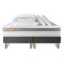 Voir la diapositive 2 : SEPTNUITS Pack matelas + double sommiers gris Memo Zen Mousse à mémoire de forme 5 zones de confort MAXI épaisseur