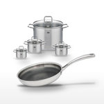 ELO Lot Poêle 28 cm Elo Relief Evolution & 4 Faitouts Elo Citrin